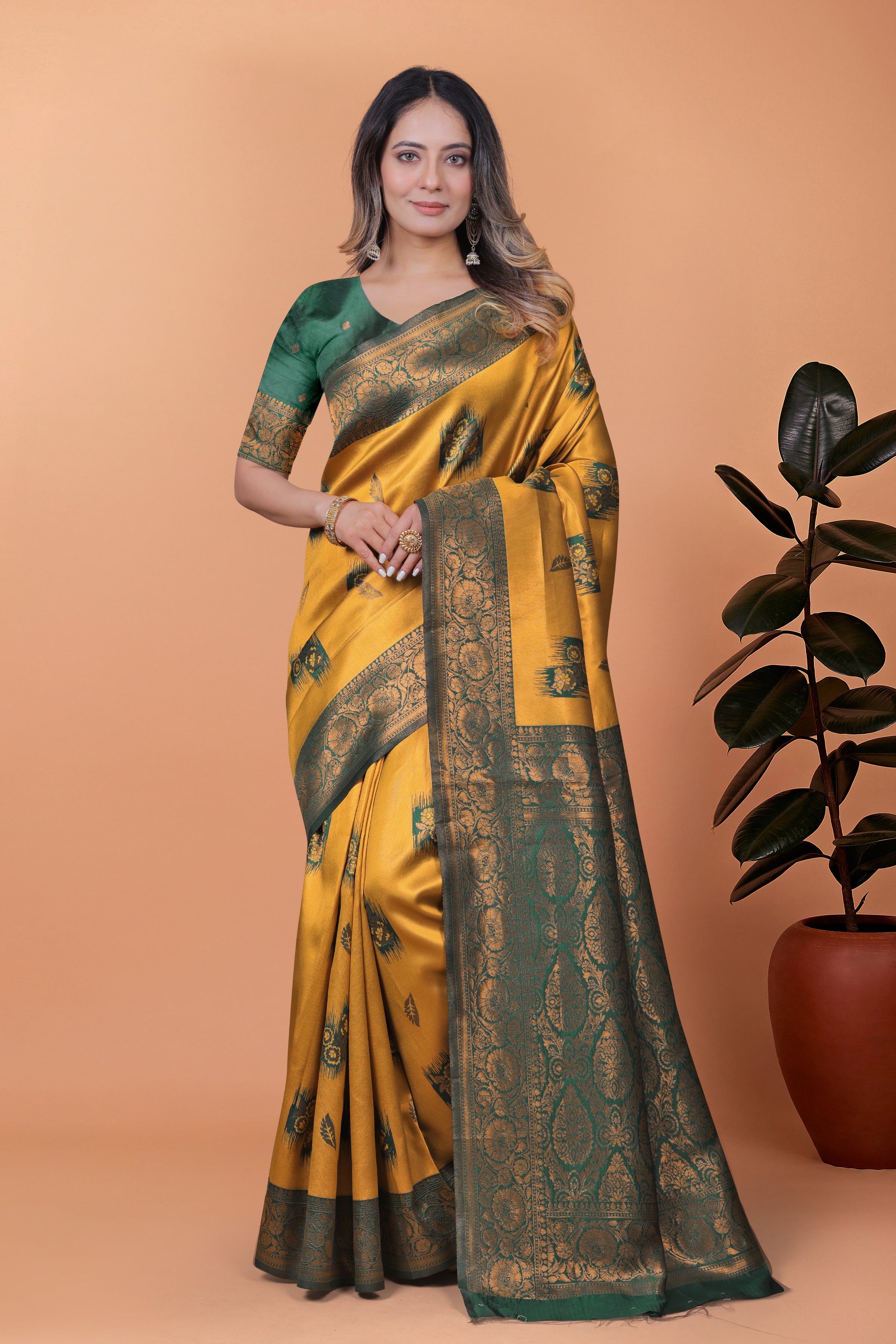 Banarasi Silk Saree with Zari Embellishment with 8 color option ✨💙💚